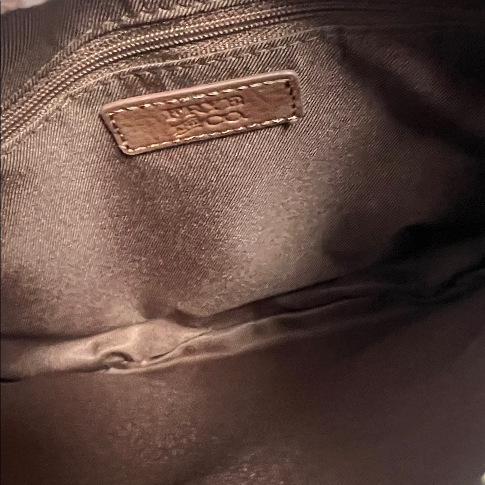 Frye and Co. Dark Brown Embossed Zipped Crossbody Bag - Picture 6 of 8